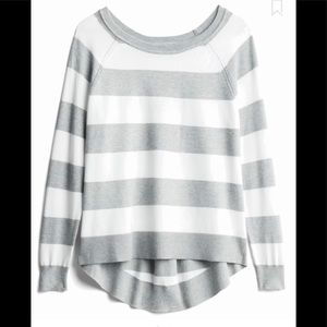 Lety & Me Lynne pullover super soft gray & white striped sweater